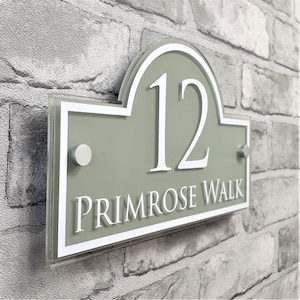 Traditional House Number Signs & Address Plaques in Sage Green afbeelding 19