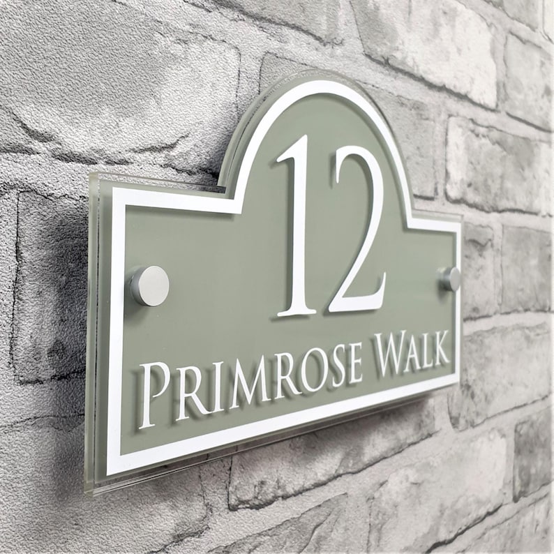 Traditional House Number Signs & Address Plaques in Sage Green afbeelding 19
