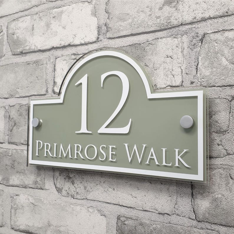 Sage Green House address sign or plaque