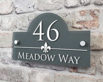 Letrero decorativo para casa o placa de dirección - Número de puerta Placa de nombre personalizada