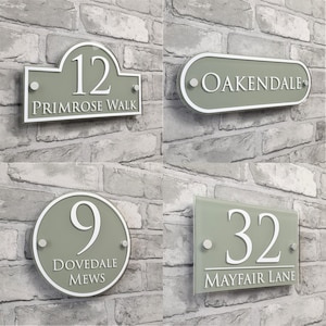 Traditional House Number Signs & Address Plaques in Sage Green