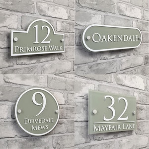 Traditional House Number Signs & Address Plaques in Sage Green afbeelding 7