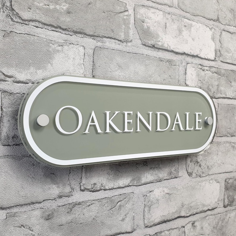 Traditional House Number Signs & Address Plaques in Sage Green afbeelding 9