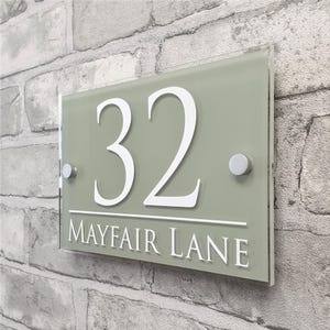 Traditional House Number Signs & Address Plaques in Sage Green afbeelding 14