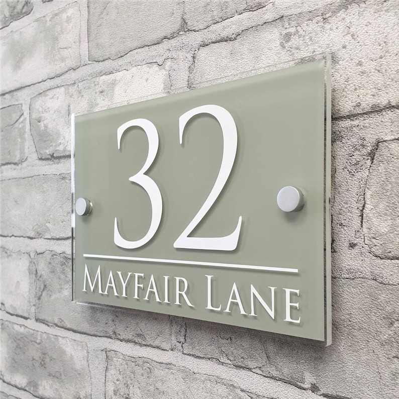 Traditional House Number Signs & Address Plaques in Sage Green afbeelding 14
