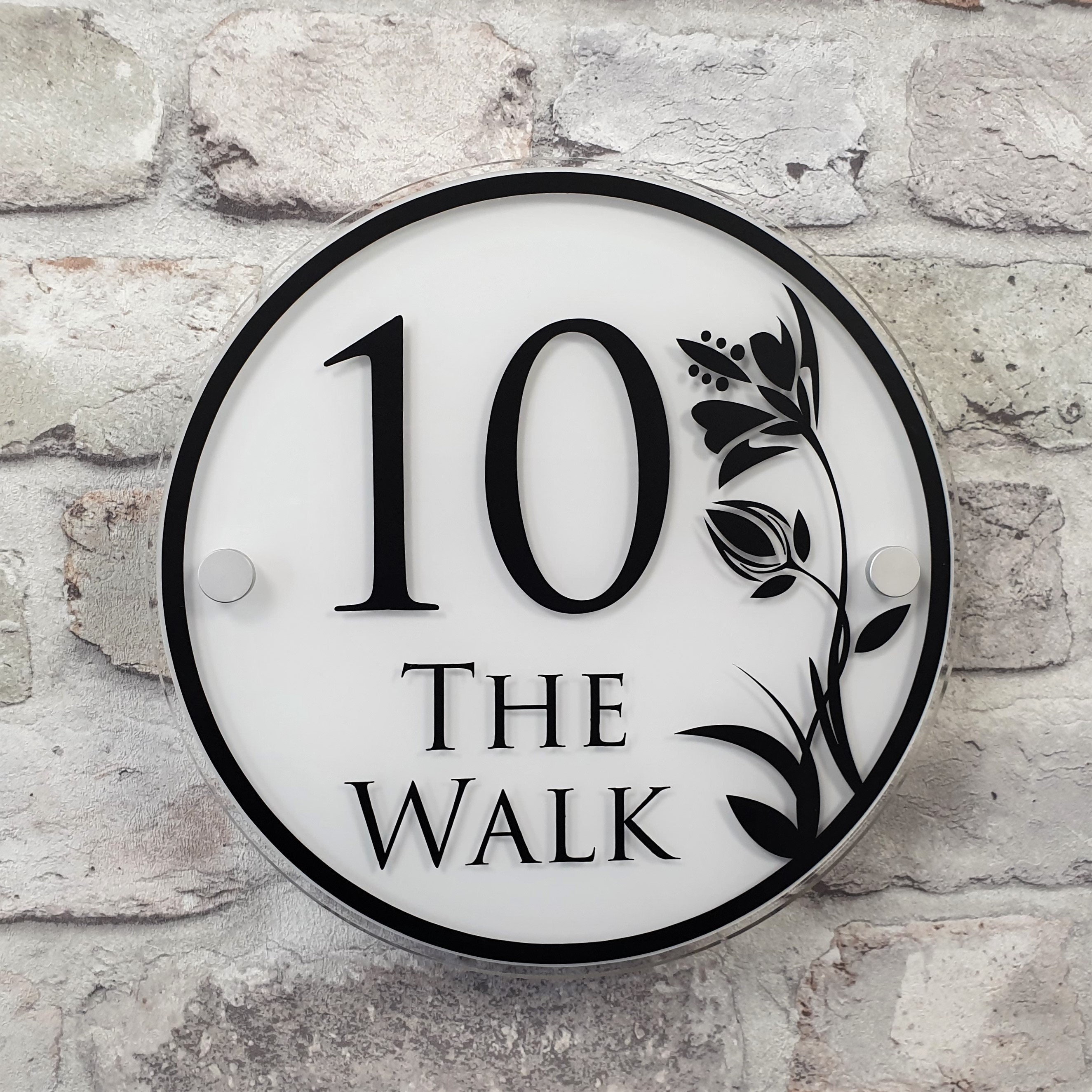 Decorative House Sign or Address/number Plaque Large Round Etsy UK