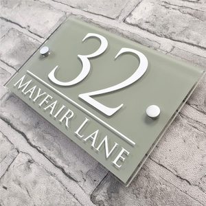 Traditional House Number Signs & Address Plaques in Sage Green afbeelding 11