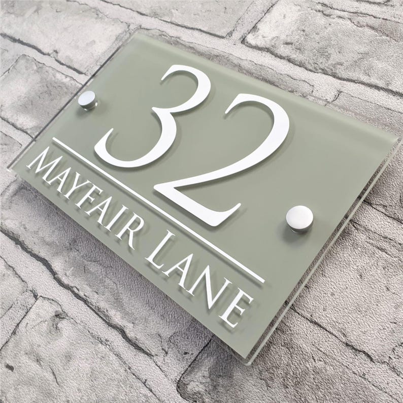 Traditional House Number Signs & Address Plaques in Sage Green afbeelding 11