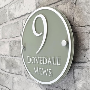 Traditional House Number Signs & Address Plaques in Sage Green afbeelding 10