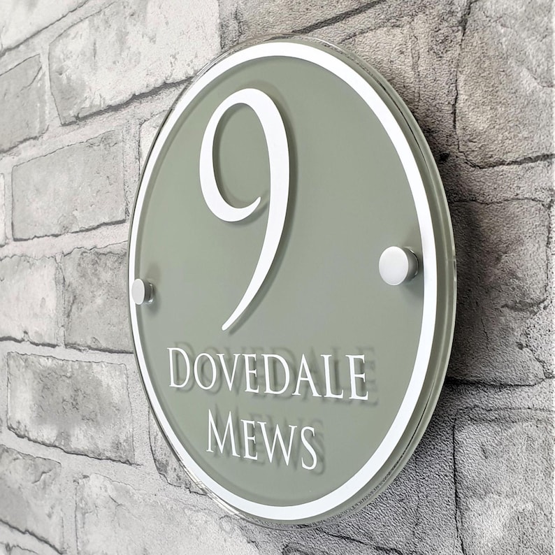 Traditional House Number Signs & Address Plaques in Sage Green afbeelding 10