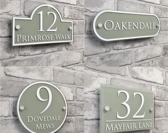 Traditional House Number Signs & Address Plaques in Sage Green