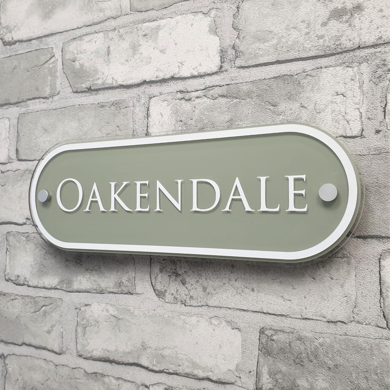 Traditional House Number Signs & Address Plaques in Sage Green afbeelding 17