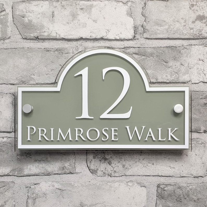 Traditional House Number Signs & Address Plaques in Sage Green afbeelding 15