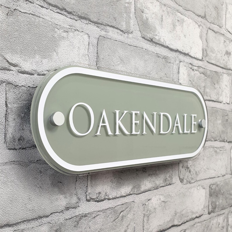 Traditional House Number Signs & Address Plaques in Sage Green afbeelding 13