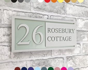 Personalized Modern House Sign: Matte Ash Grey Acrylic Door Number