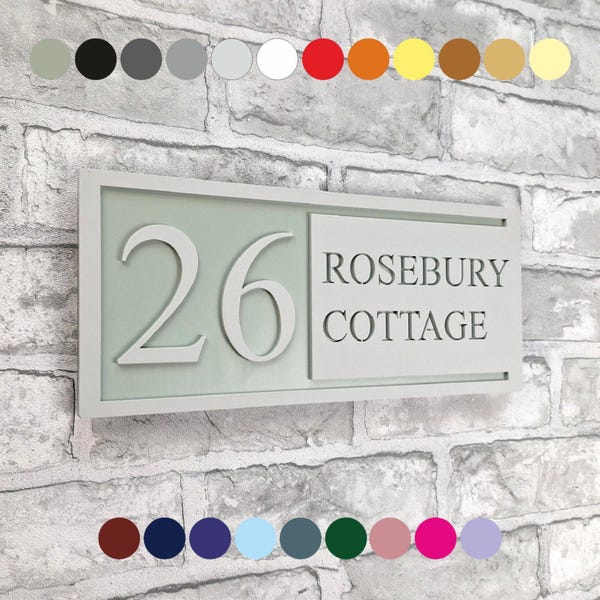 Personalized Modern House Sign: Matte Ash Grey Acrylic Door Number