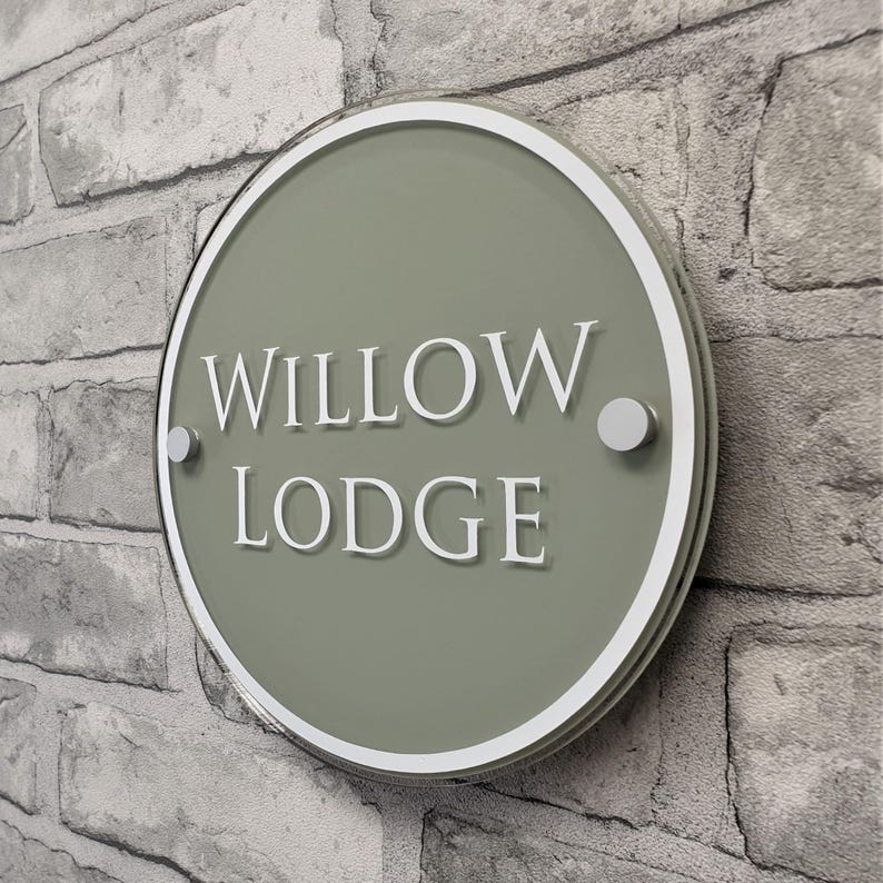 Traditional House Number Signs & Address Plaques in Sage Green afbeelding 12