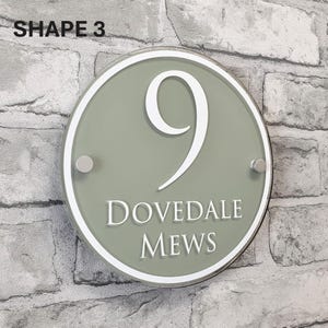 Traditional House Number Signs & Address Plaques in Sage Green Shape 3 20cm X 20cm