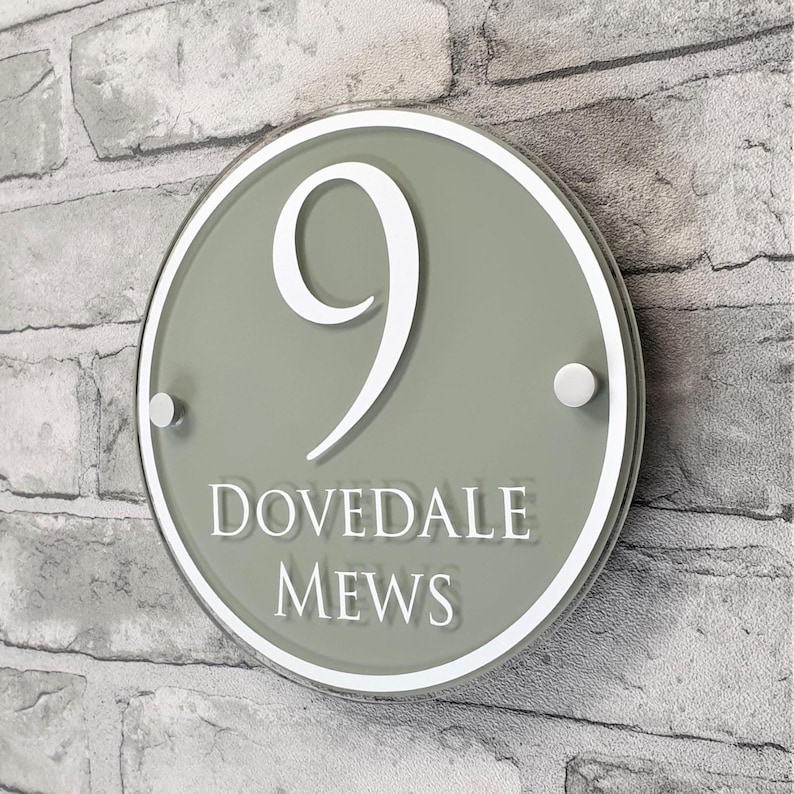 Traditional House Number Signs & Address Plaques in Sage Green afbeelding 18
