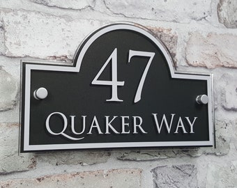 Placa de dirección de casa o letrero de número Placa de nombre contemporánea