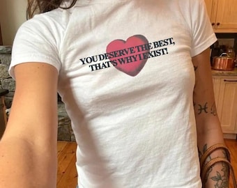 Te mereces lo mejor, camiseta para bebé, regalo coqueto con corazón vintage