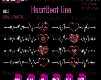 Rhinestone HeartBeat Lines 10SS designs