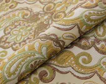 Tela de tapicería con estampado paisley jacquard por metro. Tela vintage. Tela de tapicería. Tela texturizada. Tela para cojines de sillas y sofás.