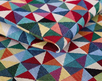 Tela de tapicería multicolor por metro. Tela jacquard. Tela texturizada. Tela para muebles. Tela moderna. Tela para sillas.