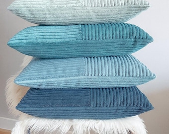Corduroy pillow cover. 22 colors. Custom size. Striped cushion case. Pillow lumbar. Soft cord velvet cushion cover.