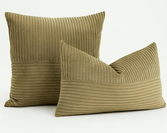 Corduroy pillow cover. 22 colors. Custom size. Striped cushion case. Pillow lumbar. Soft cord velvet cushion cover.