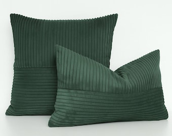 Corduroy pillow cover. 22 colors. Custom size. Striped cushion case. Pillow lumbar. Soft cord velvet cushion cover.