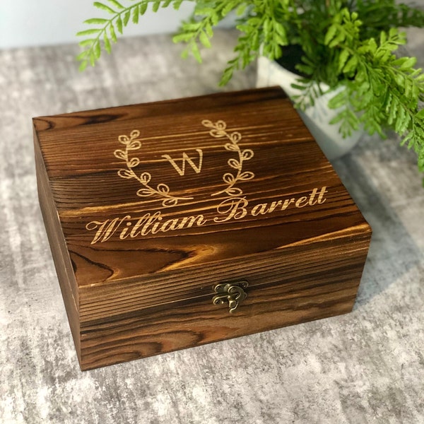 Personalised Groomsman Best Man Scotch Glass Whiskey Stones Wooden Box Engraved