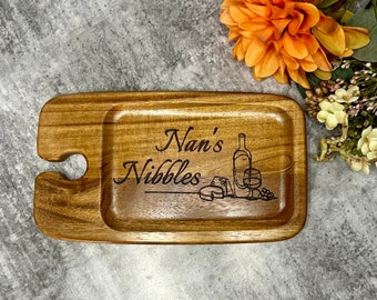 Personalized Mini Charcuterie Board with wine glass holder | Fun | Gift | Birthday | Wedding | Housewarming