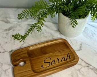 Personalized Mini Charcuterie Board with wine glass holder | Fun | Gift | Birthday | Wedding | Housewarming