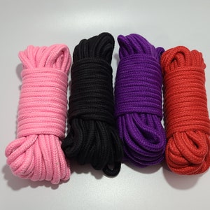 Soft bondage rope Shibari restraints red pink black 33ft & 16ft