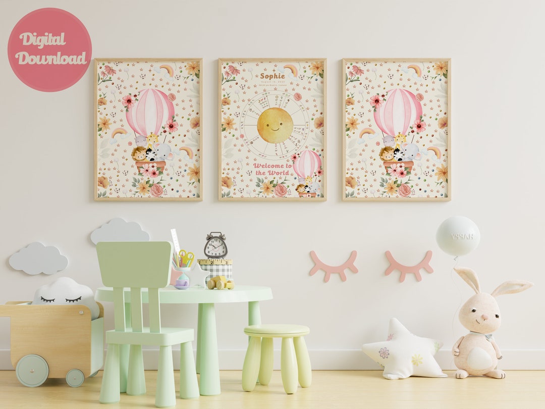 Baby Girl Birth Chart Digital Download, Custom Astrology Birth Chart ...