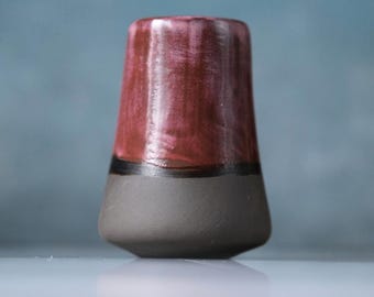 Handmade Japanese Style Ceramic Cup , Pink Glaze & Black Pottery Stoneware Coffee Wine Cocktail Mug, Gift Box Included