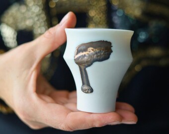 White Porcelain Espresso Cup Minimalist Handmade Small Coffee Shot Gift Box
