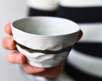 Handmade Japanese Wabi-Sabi Fine Porcelain Bowl for Tea | Snacks | Jewelry | Decor | Gift Box included