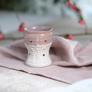 Vintage Rokoko Porzellan handgemachte Tasse, Bronze Akzente, große Kaffeetasse / Weinglas, Housewarming Geschenk