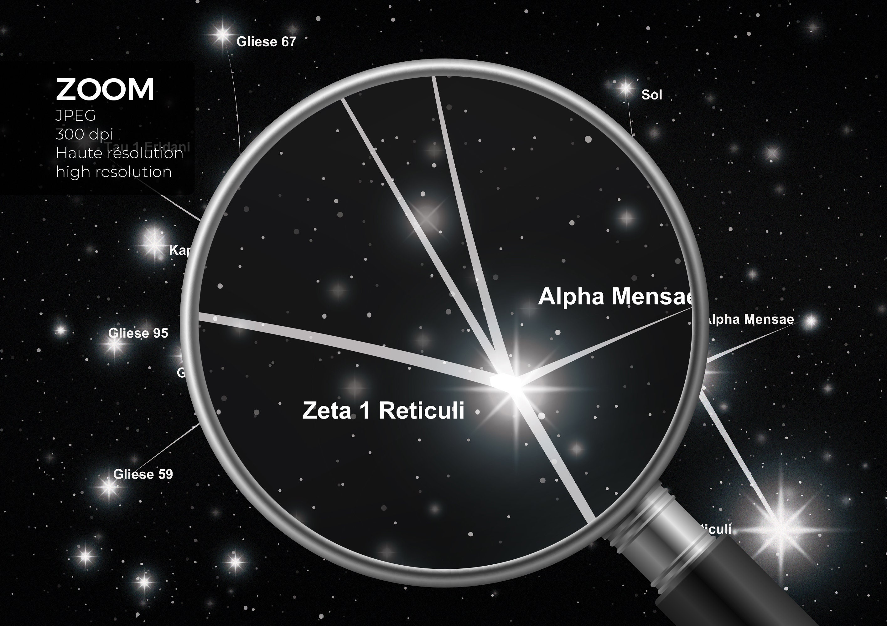 Star Map of the Zeta Reticuli System Famous Ufology - Etsy Singapore