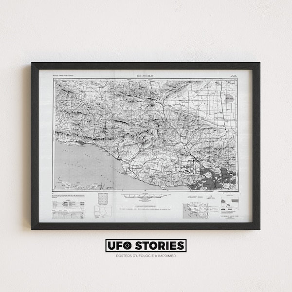 Historical Map of Los Angeles 1940s, 1950s - (DIGITAL DOWNLOAD)