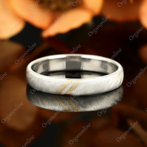 14k witgouden verlovingsring 4 mm unieke brede band ontwerp trouwring mannen verjaardag belofte eenvoudige ring mannen vintage effen gouden sieraden