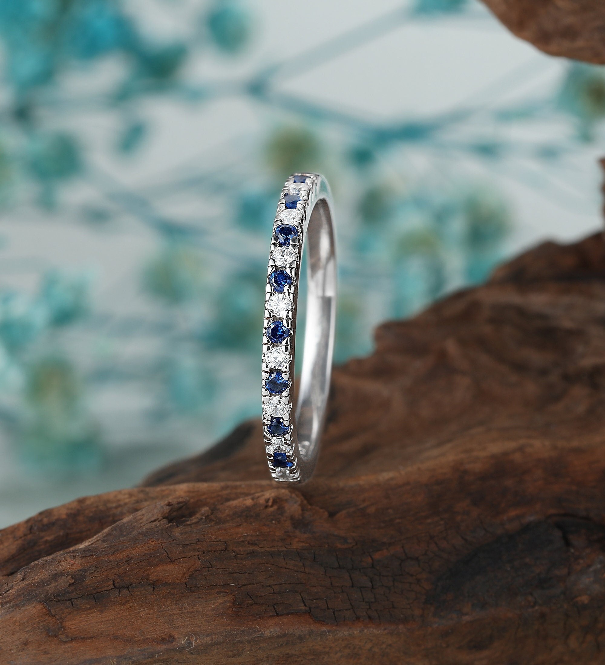 Sapphire Wedding Band Etsy UK