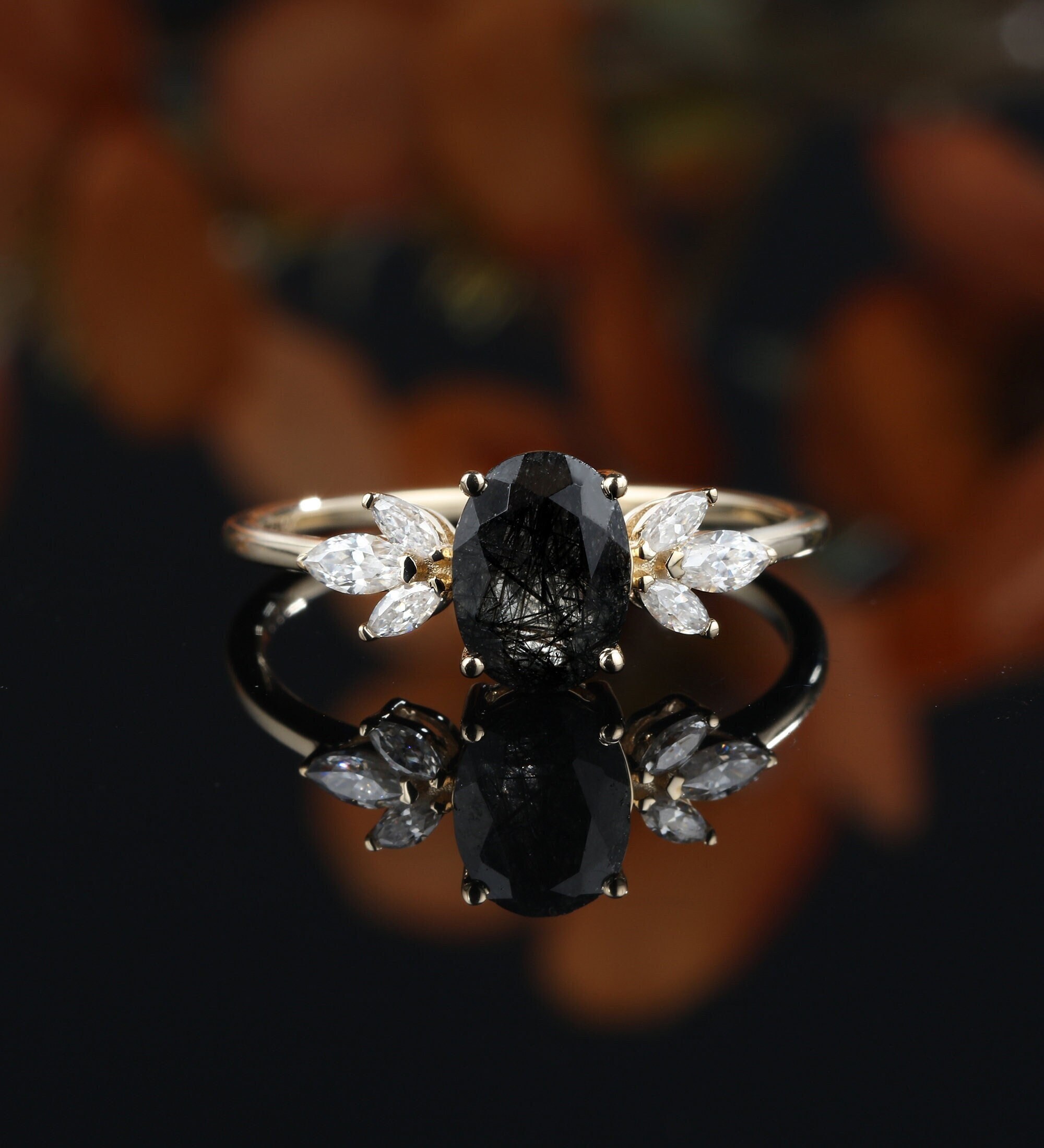 Simple black shop engagement rings