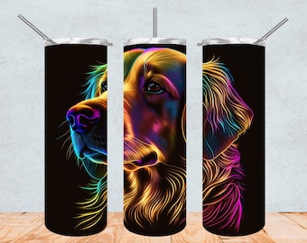 Alkoholtinte Golden Retriever, Tumbler Wrap 20 oz, Sublimation Tumbler Design, Download PNG Instant Digital Only, Dog Tumbler