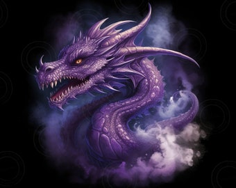 Lila Drache Becher Sublimation PNG für Fantasy-Enthusiasten Lila Drache Shirt Design Digitaler Download Drachendruck Geschenk für Fantasy-Fan