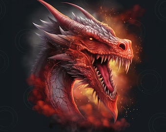 Red Dragon Tumbler Sublimation PNG für Fantasy-Enthusiasten Red Dragon Shirt Design Digitaler Download Drachendruck Geschenk für Fantasy-Fan