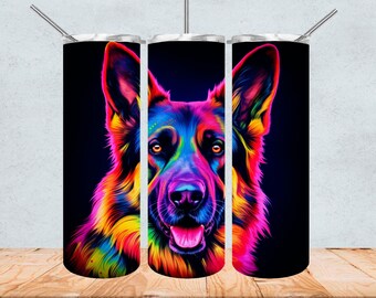 Deutscher Schäferhund Tumbler Wrap 20 oz Sublimation Tumbler Design Download PNG Instant Digital Only Hund Tumbler Deutscher Schäferhund Druck