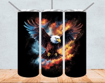 Adler Becher Wrap, Sublimation Adler Shirt Digital PNG für 20 oz Becher Born to be free Adler Geschenk Freiheit Motorrad digitales Design